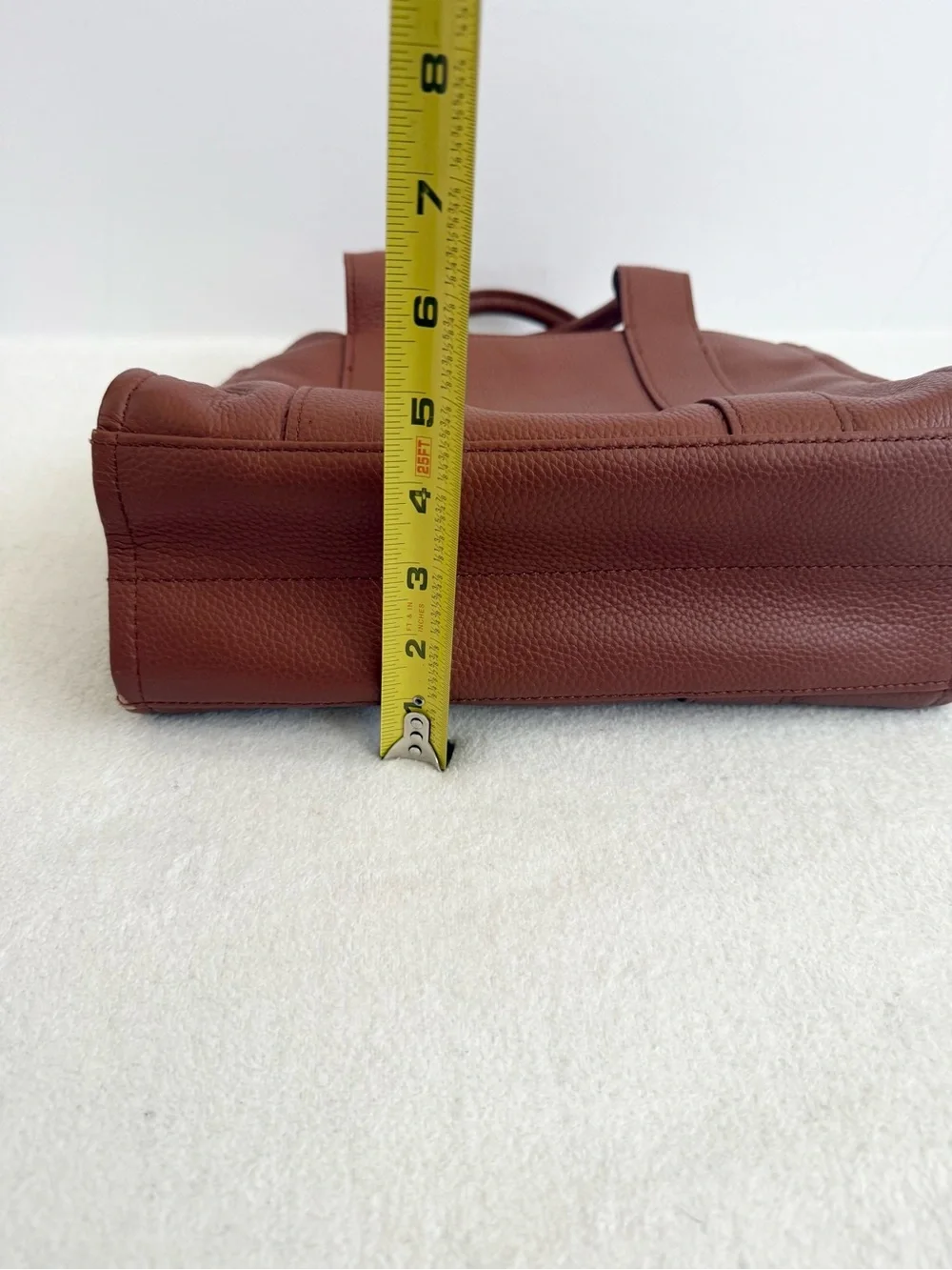 Tan Small Satchel Crossbody Purse Tote Bag Leather Classic Chic